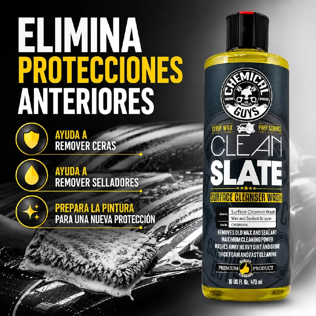 Shampoo Chemical Guys Auto Removedor Cera Clean Slate 473 Ml