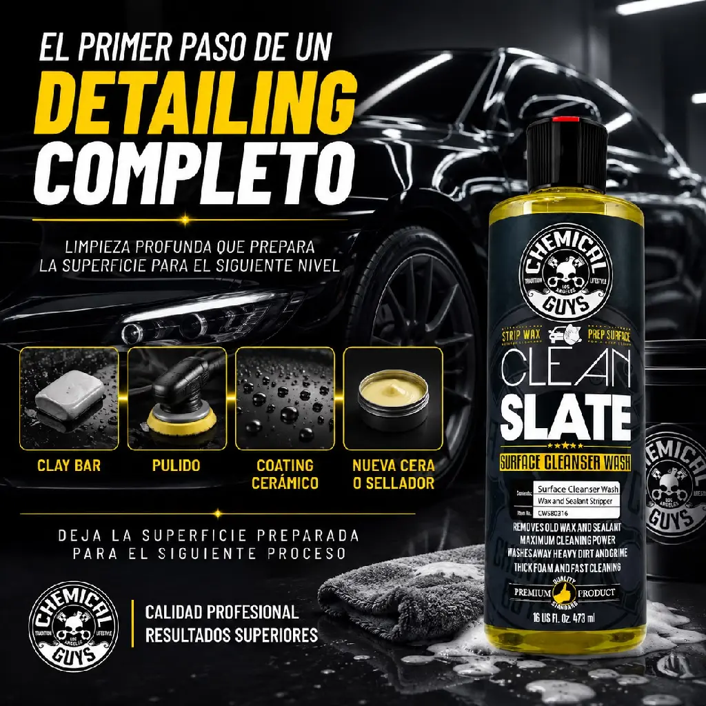 Shampoo Chemical Guys Auto Removedor Cera Clean Slate 473 Ml
